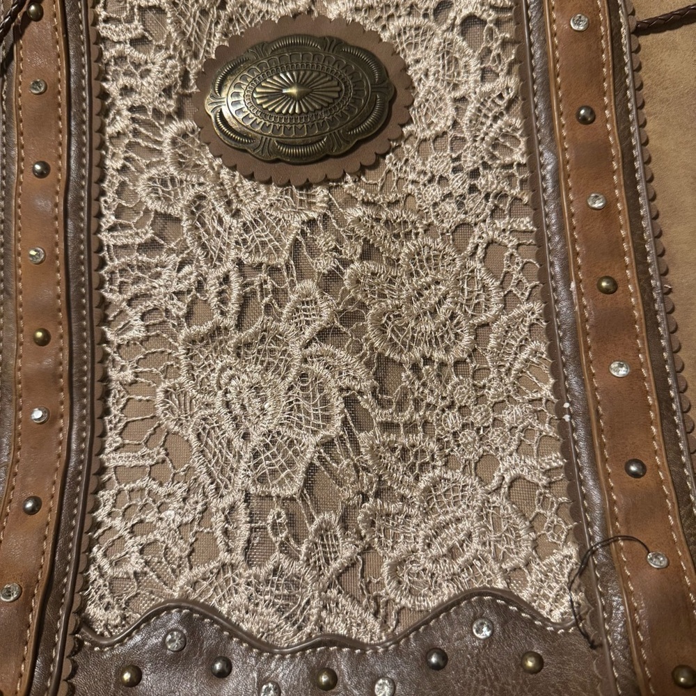Brown and Tan Justin Tote Bag - Picture 5 of 8